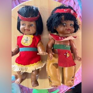 Antique 1960s Indian Souvenir Dolls